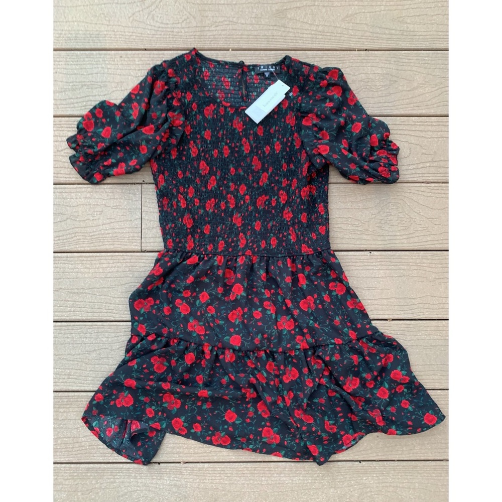 🌹Trixxi Black Floral Long Sleeve Dress from Francesca’s 🖤
